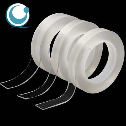 Cinta acrílica de doble cara de 1MM, adhesivo fuerte transparente, cinta Gecko de montaje Nano reutilizable para decoración del hogar, oficina y coche